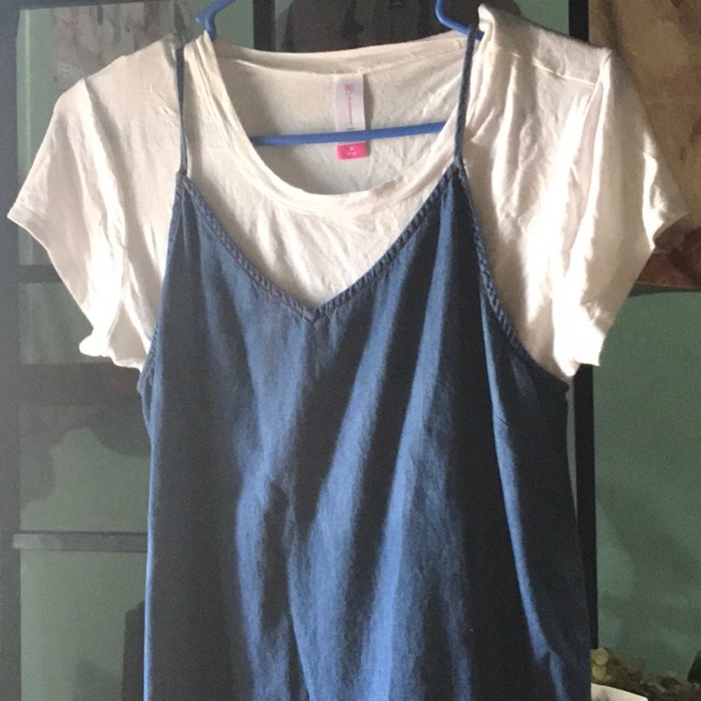 Jean dress w/ white crop